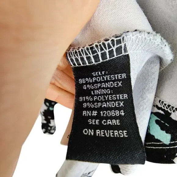 Torrid Dress Knee Length Dress Floral Dress Fit Flare Dress 2X Black White - Picture 6 of 7